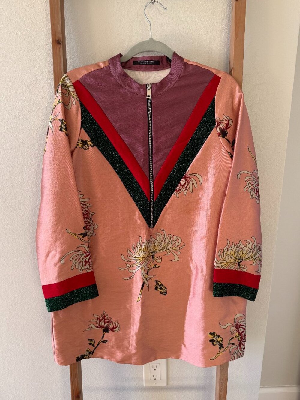 Scotch & Soda Floral Satin Tunic Dress / Top Pink Red Green – Size Small